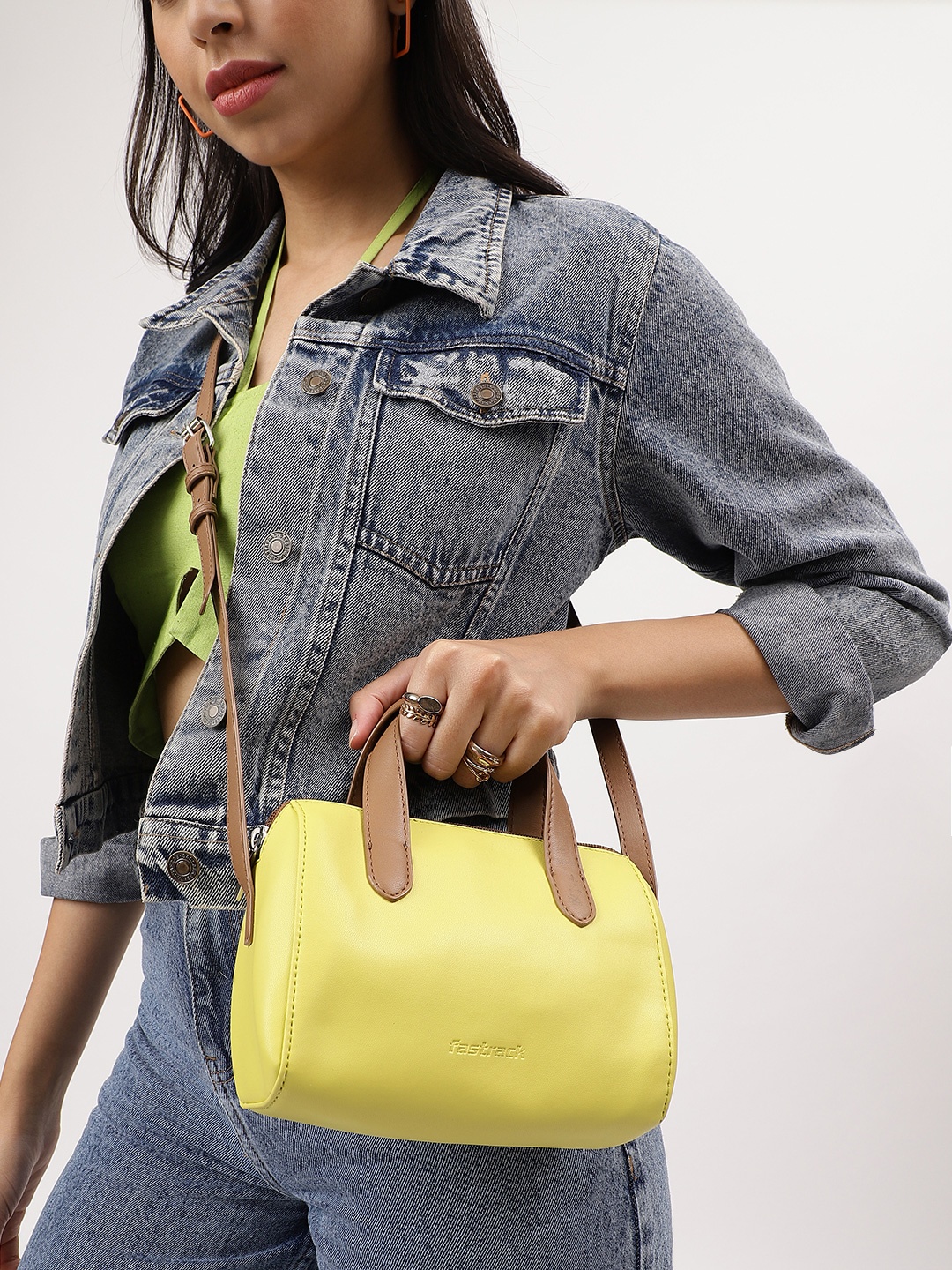 

Fastrack Women Celery Green Casual Sling Bag