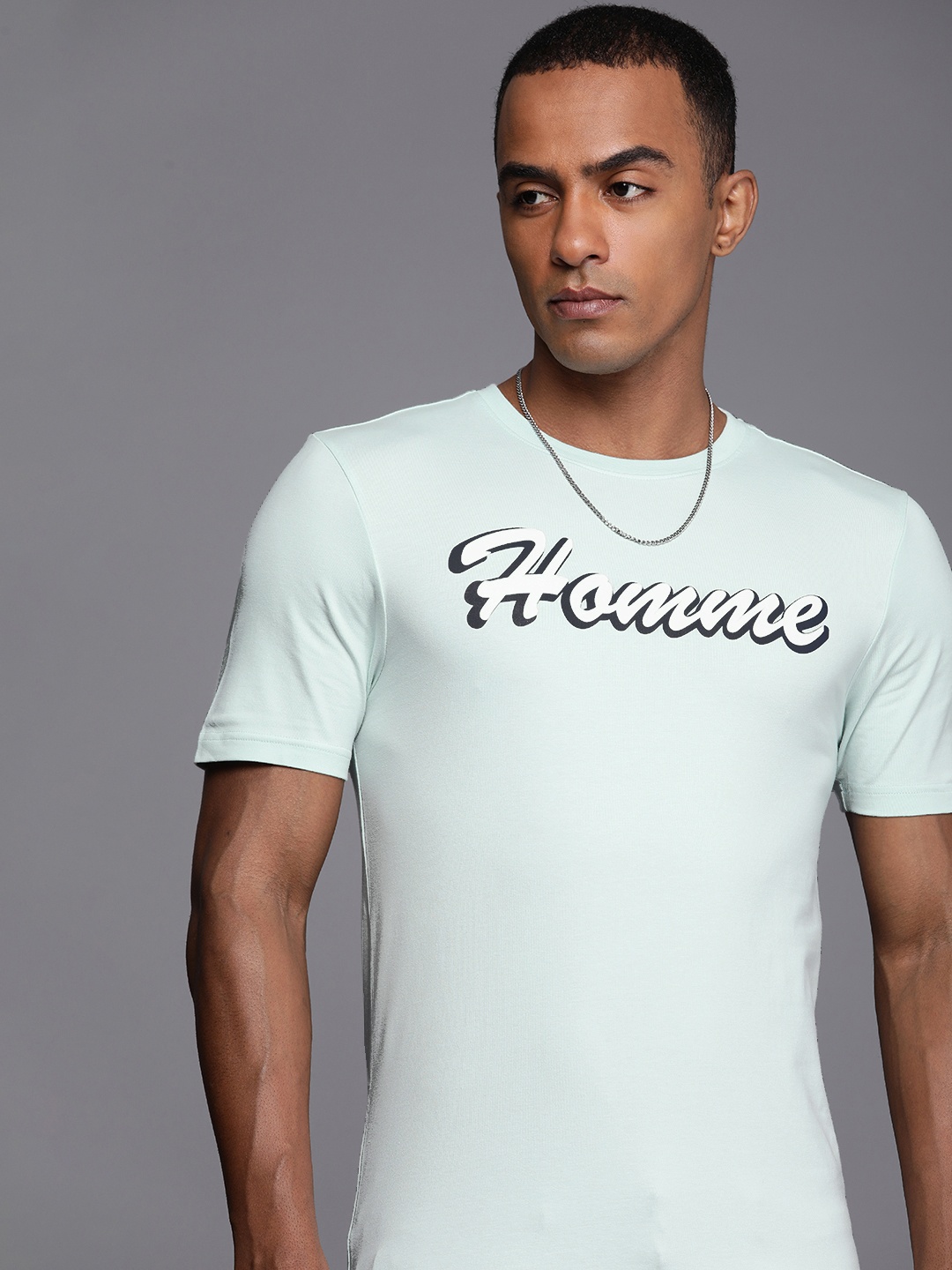 

boohooMAN Typography Printed Casual T-shirt, Blue