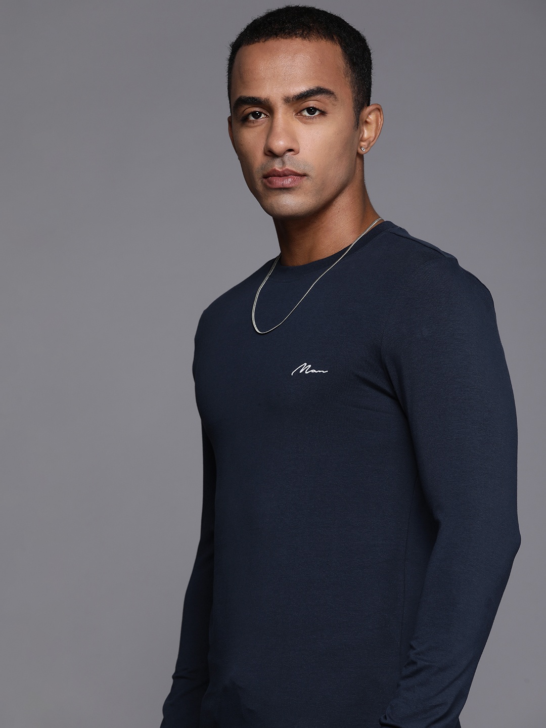 

boohooMAN Solid T-shirt, Navy blue