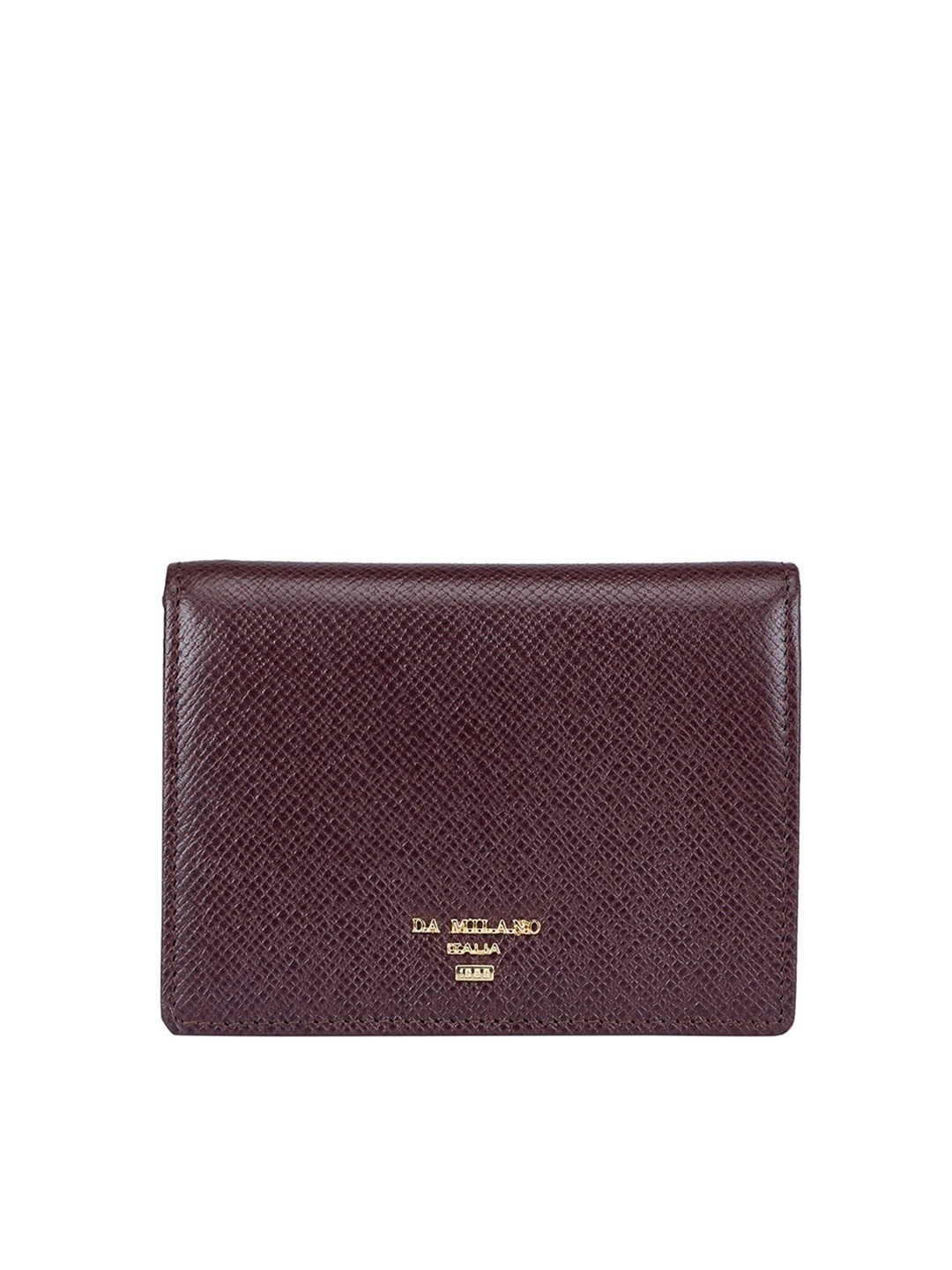 

Da Milano Women Textured Leather Three Fold Wallet, Purple