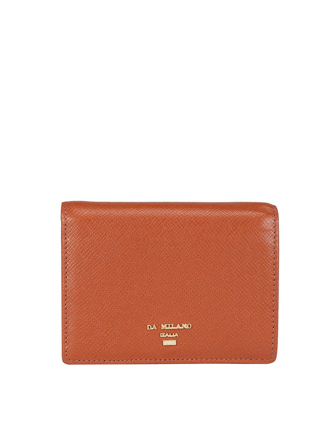 

Da Milano Women Textured Leather Two Fold Wallet, Brown
