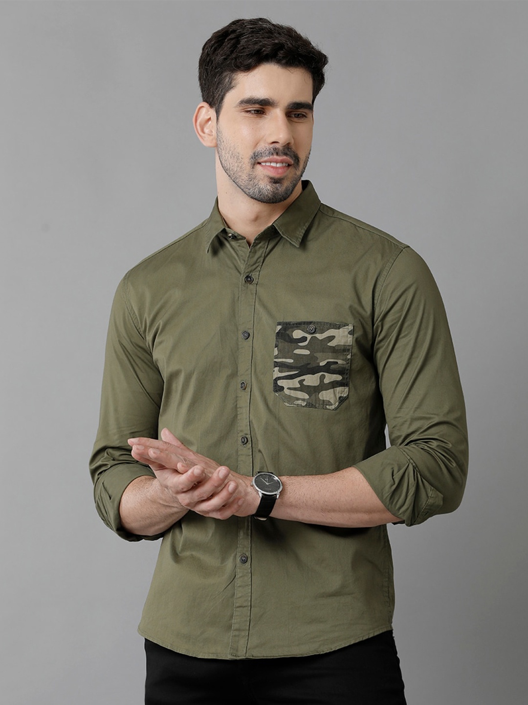 

YOVISH Comfort Cotton Casual Shirt, Green