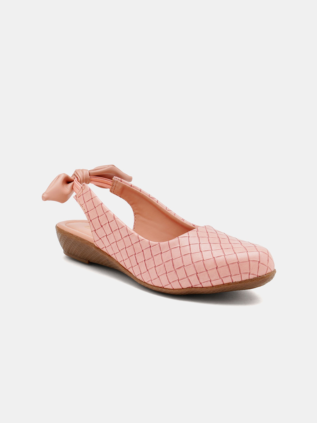 

R&B Girls Textured Bow Detail Mules, Nude