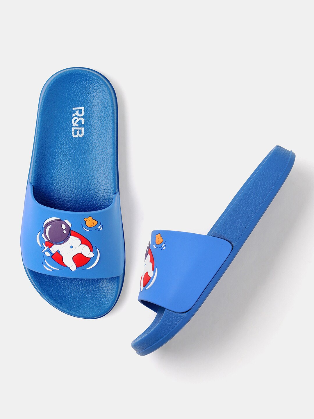 

R&B Boys Printed Sliders, Blue