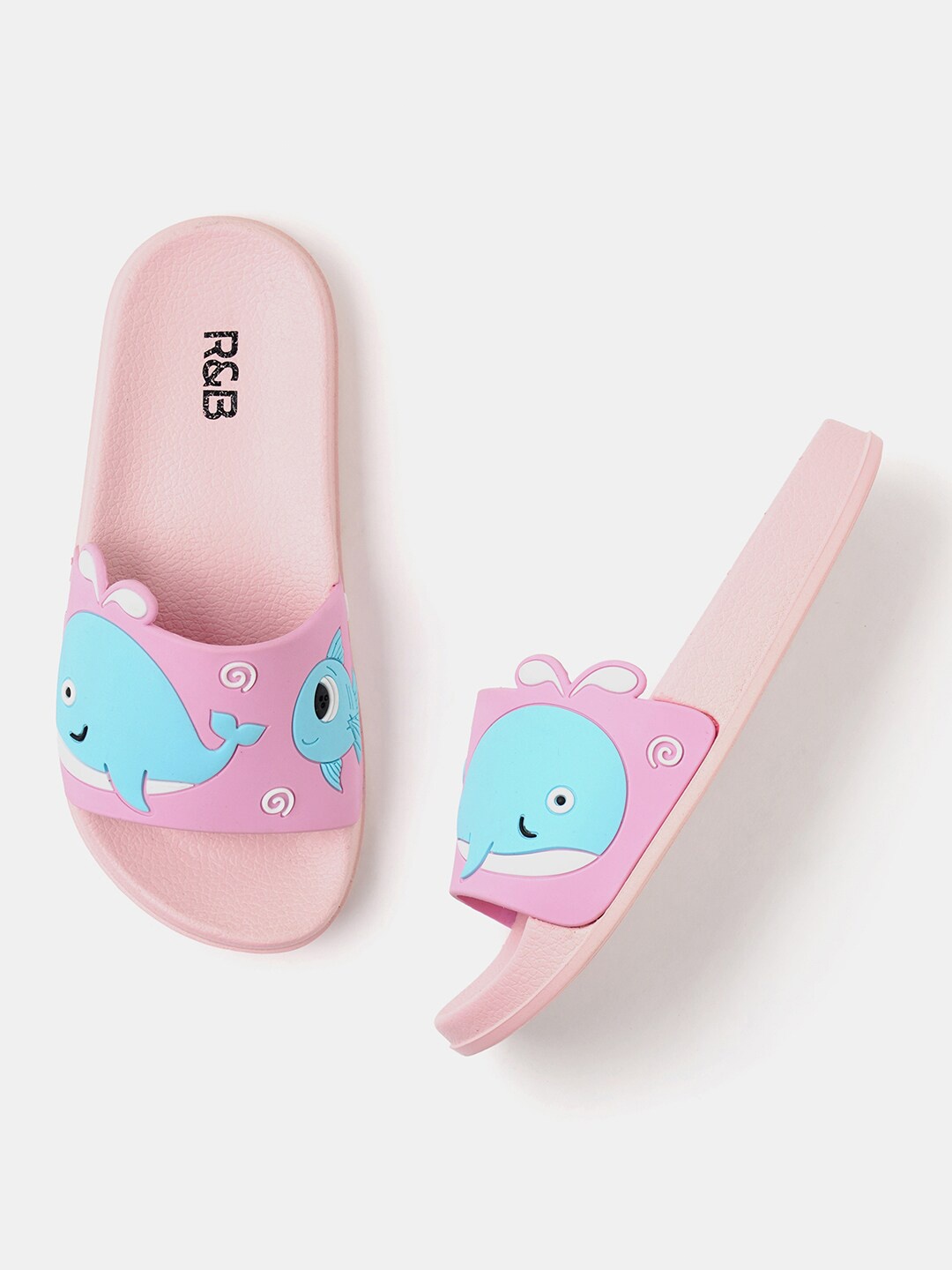 

R&B Girls Printed Rubber Sliders, Pink