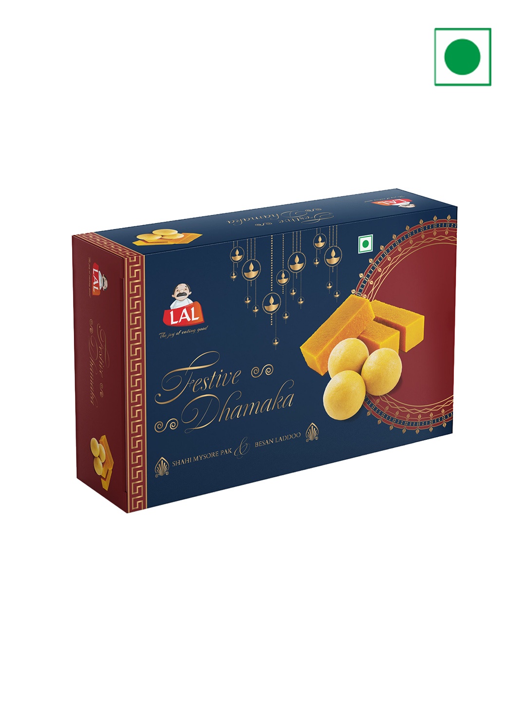 

LAL Set of 2 Mysore Pak and Besan Laddu Sweets-400 gms, Blue