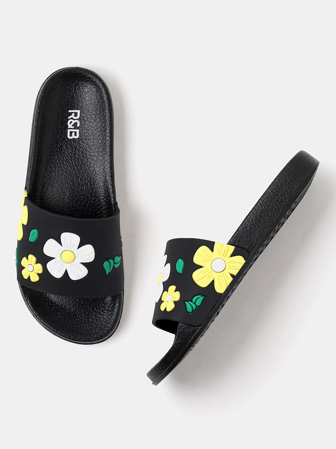 

R&B Women Printed Sliders, Black