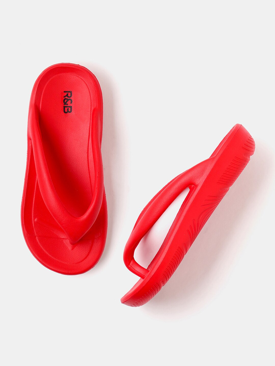 

R&B Women Rubber Thong Flip-Flops, Red
