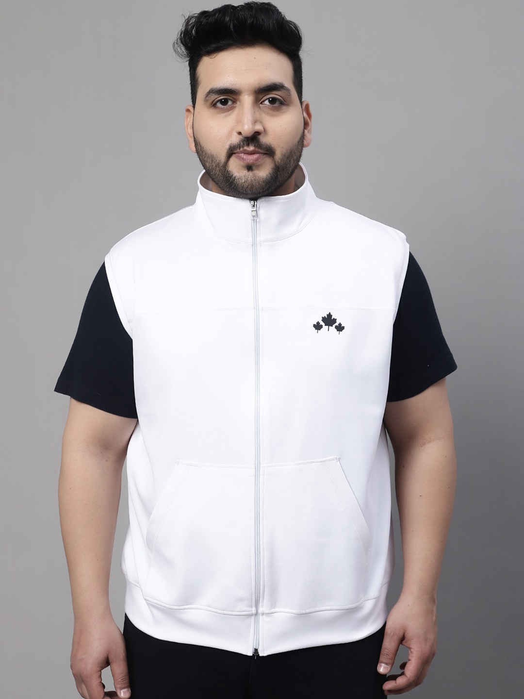 

Rute Mock Collar Sleeveless Cotton Sweatshirt, White