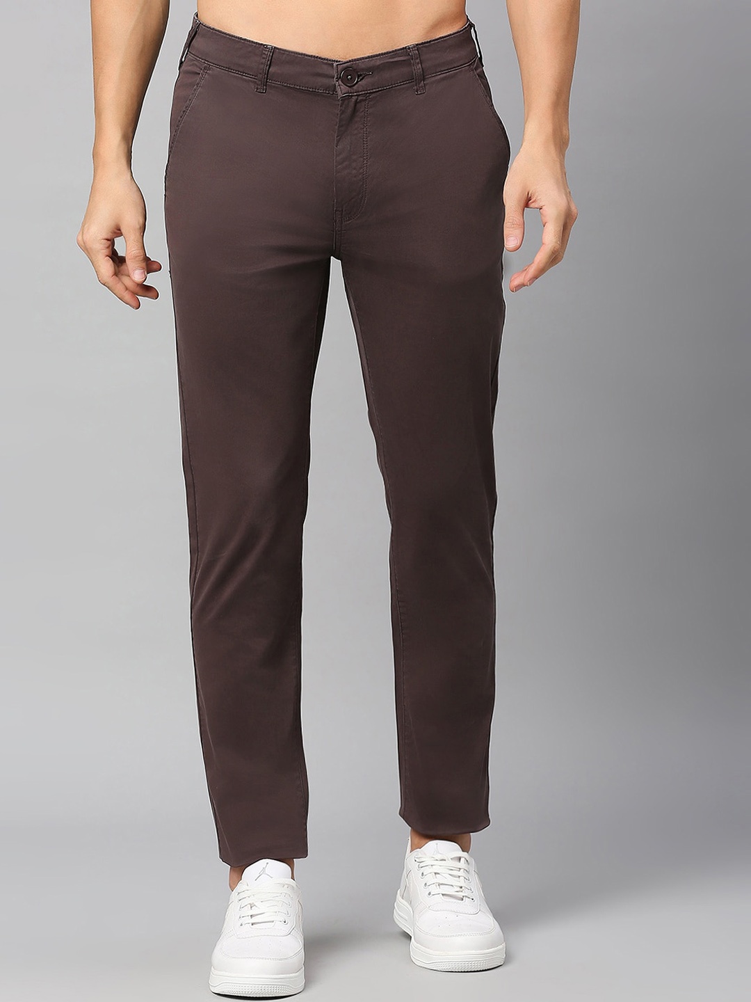 

HERE&NOW Men Slim Fit Trousers, Brown