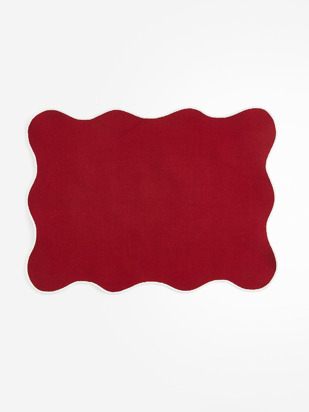 

H&M Red Pure Cotton Scallop-Edged Place Mat