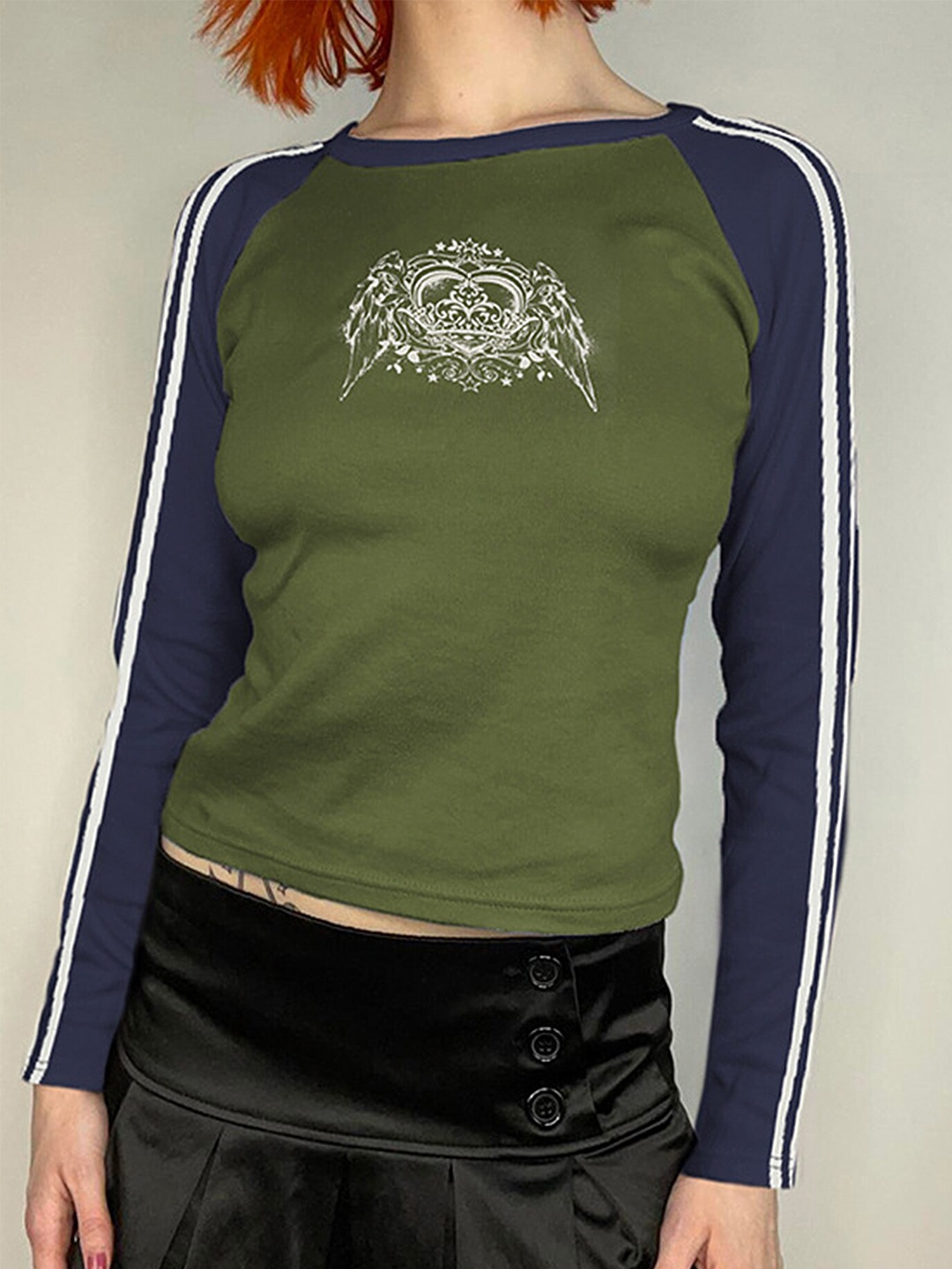 

LULU & SKY Raglan Sleeves Top, Green
