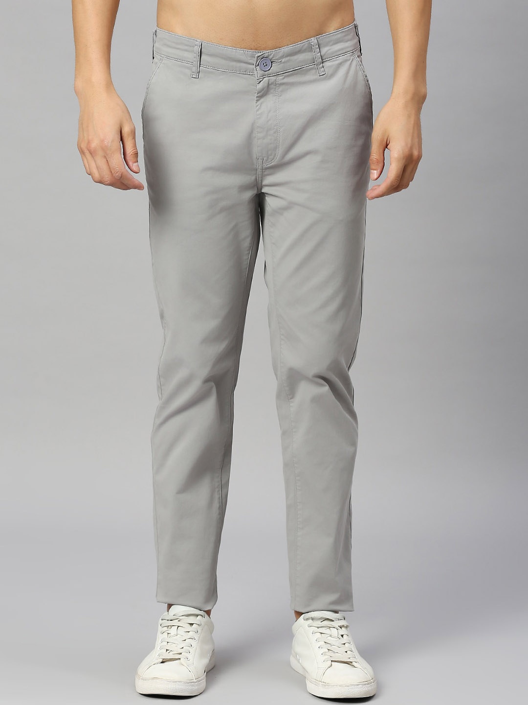 

Roadster Men Grey Slim-Fit Trousers