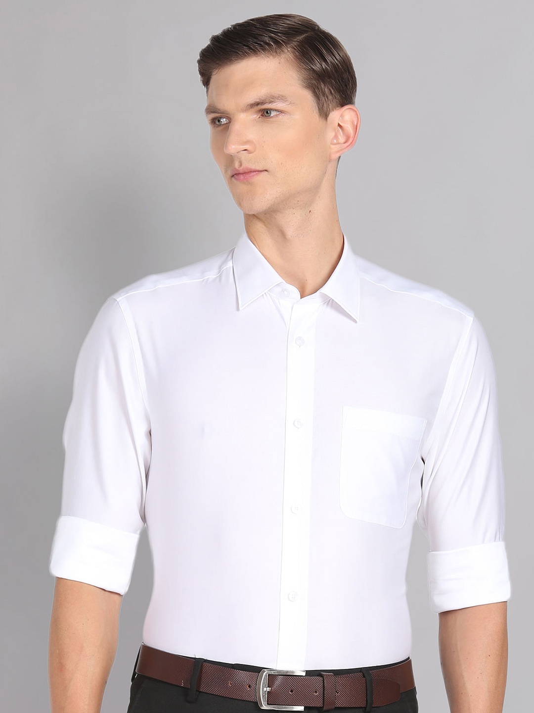 

AD By Arvind Twill Pure Cotton Formal Shirt, White