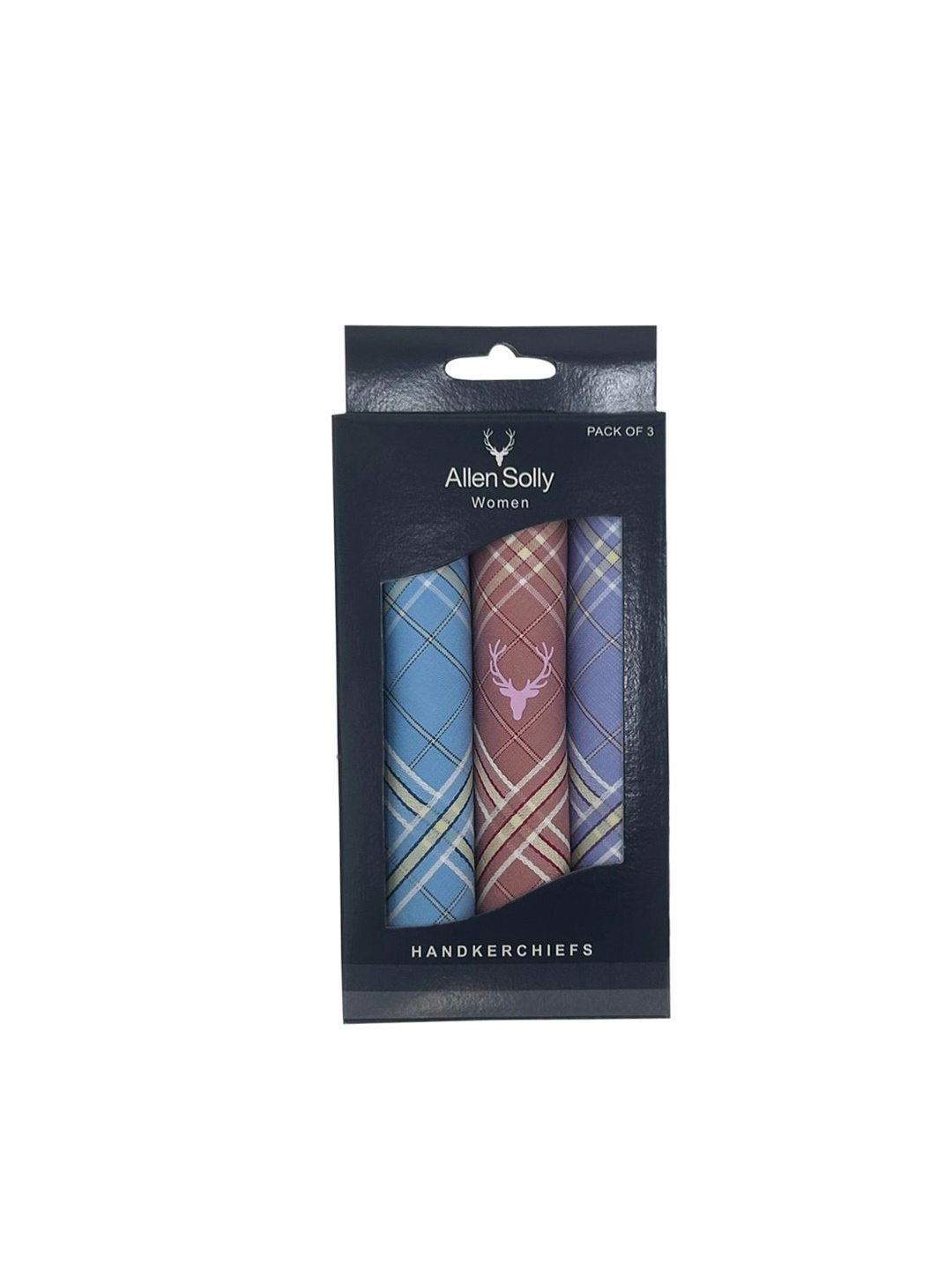 

Allen Solly Women Pack Of 3 Checked Cotton Handkerchiefs, Lavender