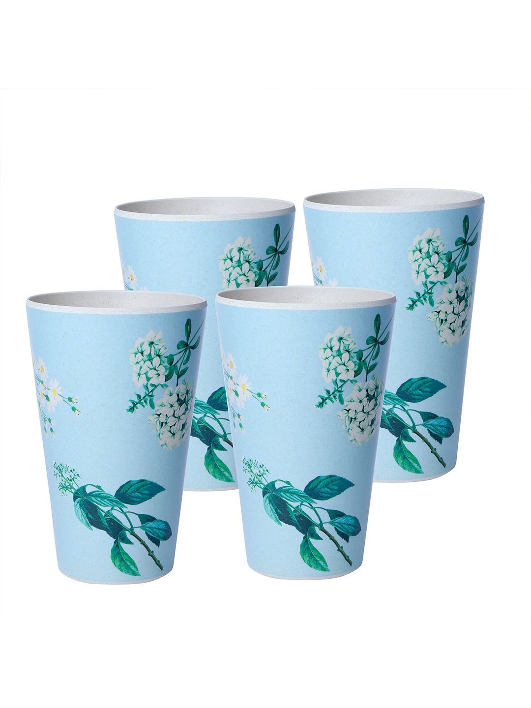 

THE BAMBOO CO Blue 4 Pieces Blossom Spring Printed Bamboo Tumblers 430 ml Each