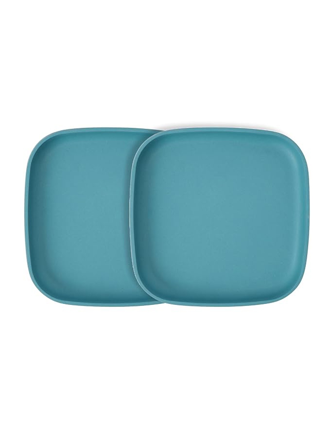

THE BAMBOO CO Blue 2 Pieces Hand Painted Printed Bamboo Matte Plates
