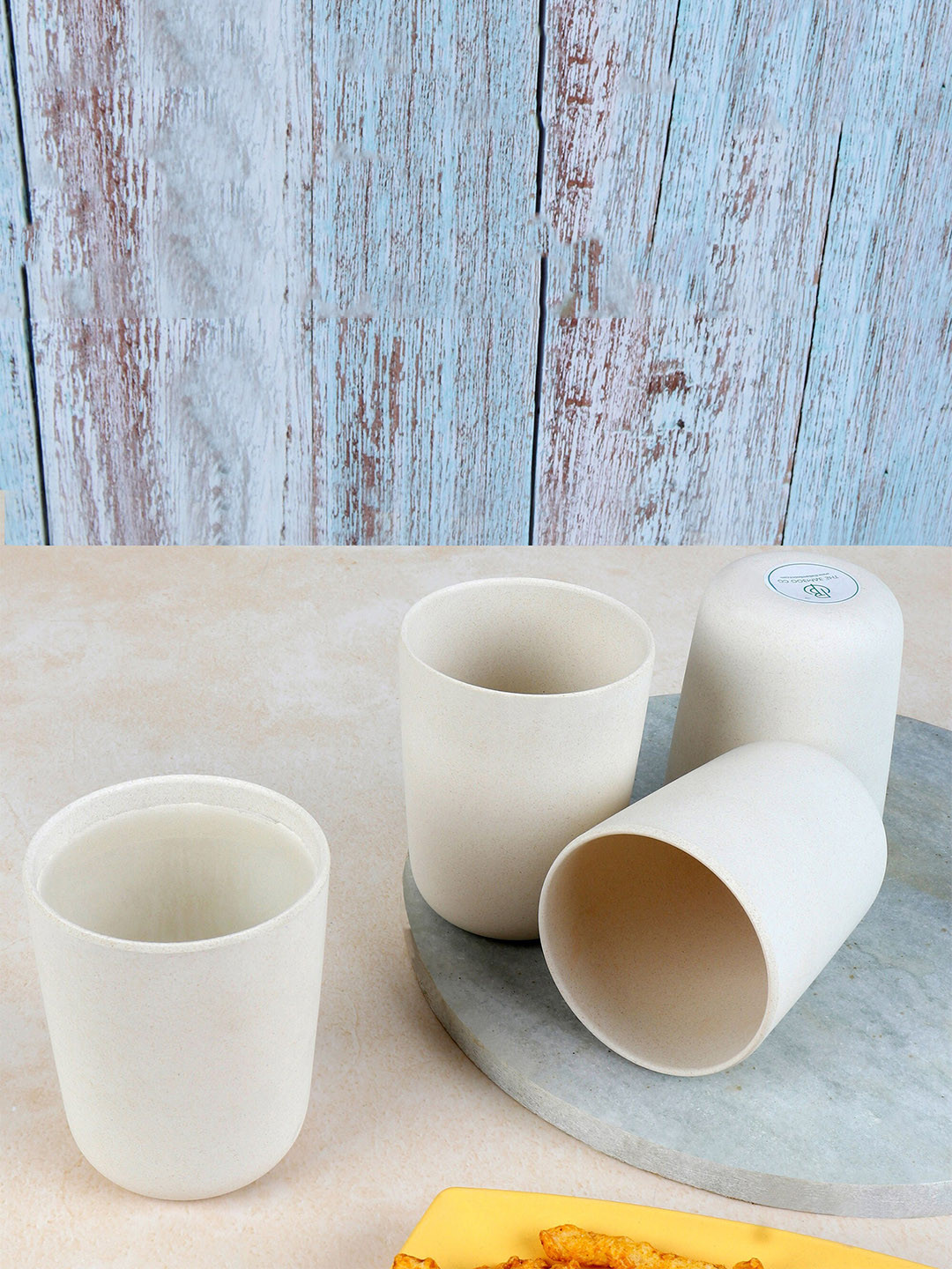 

THE BAMBOO CO White 4 Pieces Bamboo Tumblers 400 ml Each
