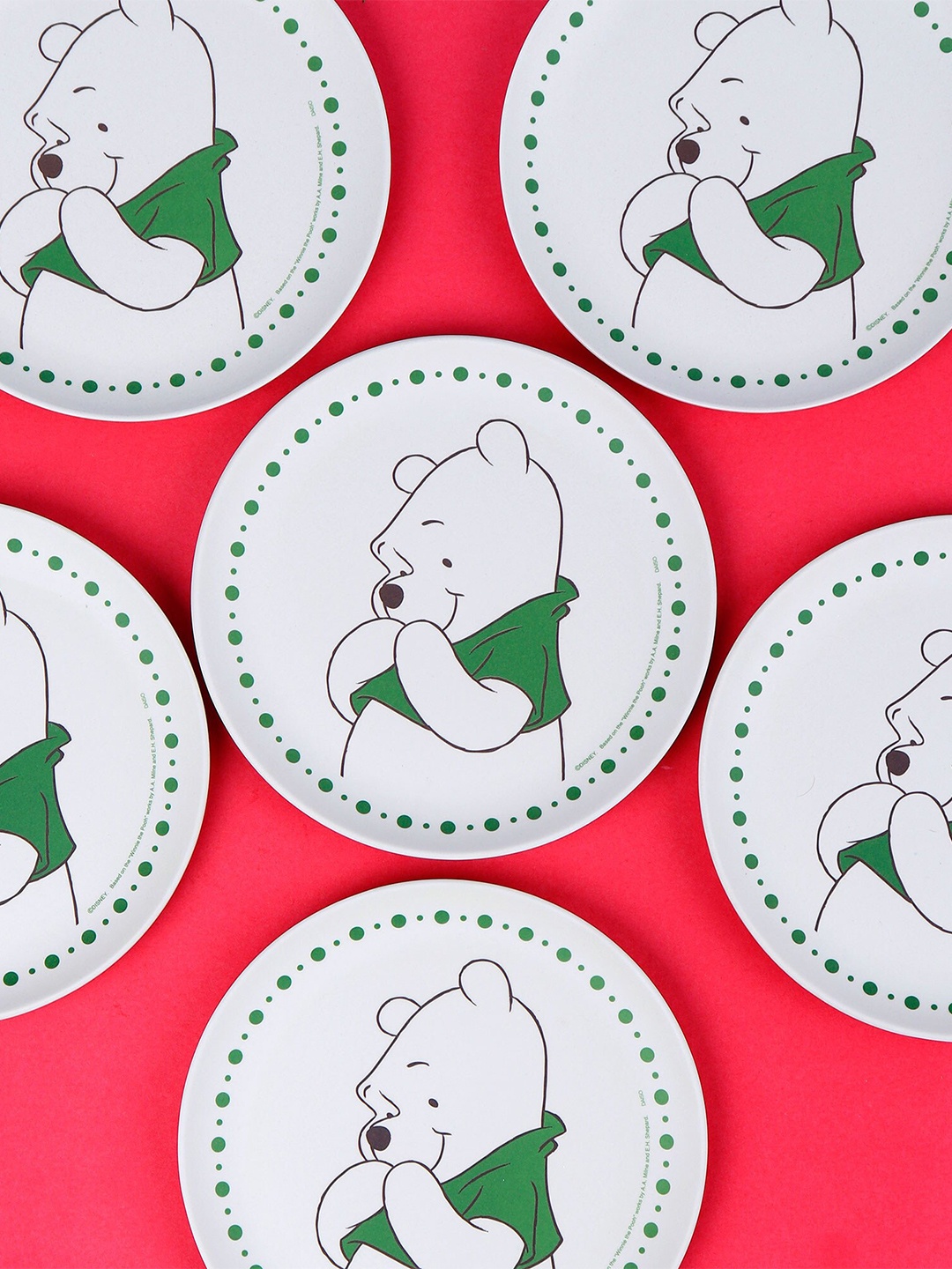 

THE BAMBOO CO White Winnie The Pooh Printed Bamboo Matte Plate