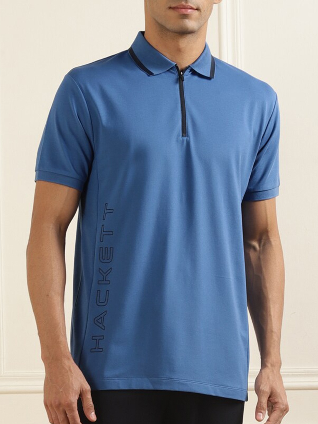 

HACKETT LONDON Typography Printed Polo Collar Slim Fit T-shirt, Blue