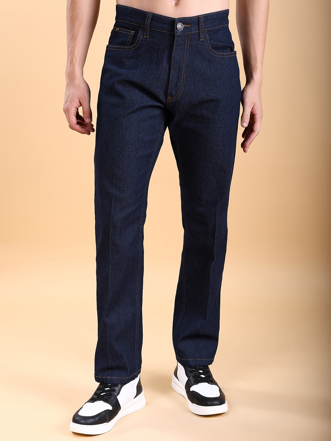 

HIGHLANDER Men Straight Fit Clean Look Stretchable Jeans, Blue