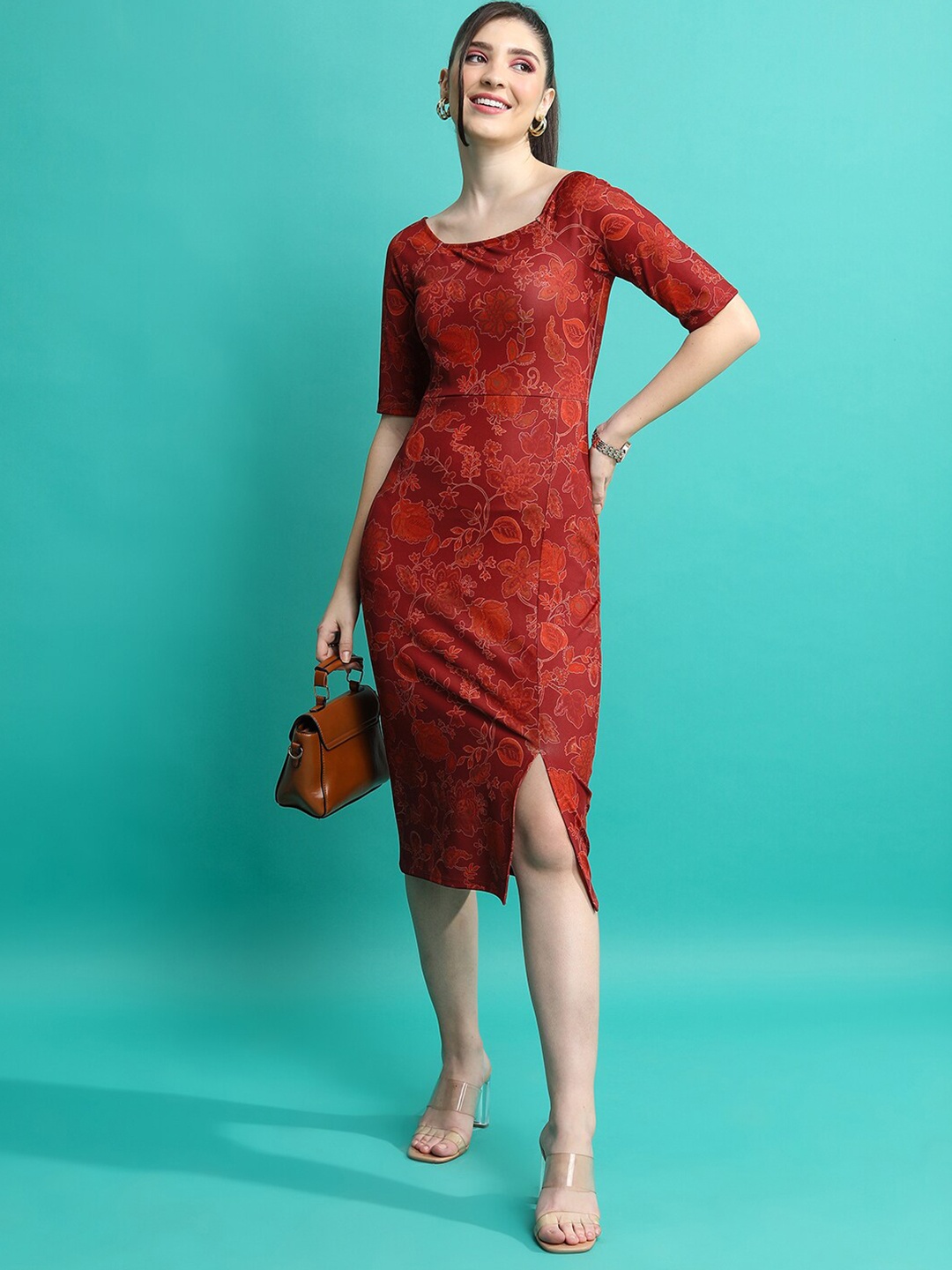 

KETCH Maroon Sheath Dress