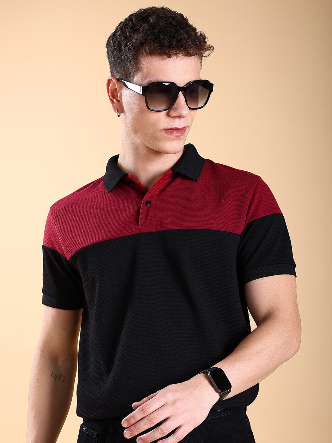 

KETCH Colourblocked Polo Collar T-shirt, Black