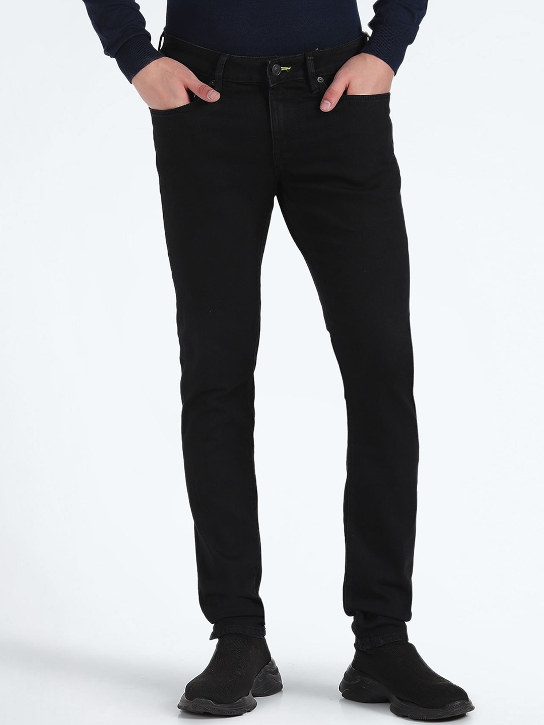 

Flying Machine Men Super Skinny Fit Clean Look Stretchable Jeans, Black