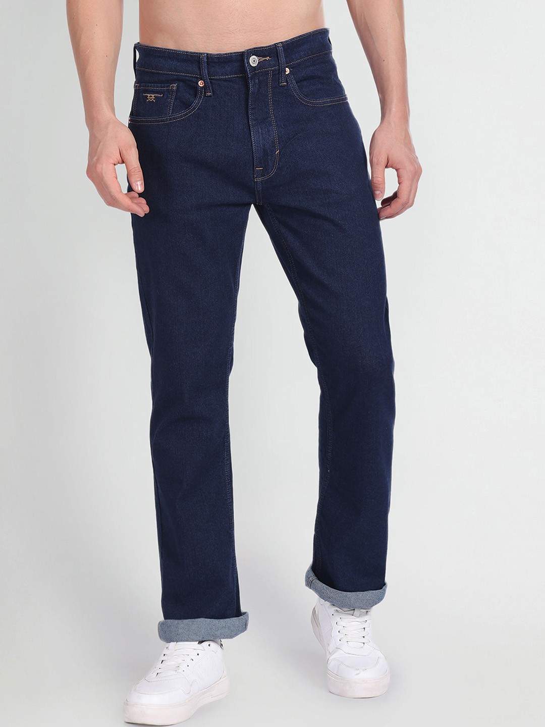 

Flying Machine Men Regular Fit Cotton Stretchable Jeans, Blue