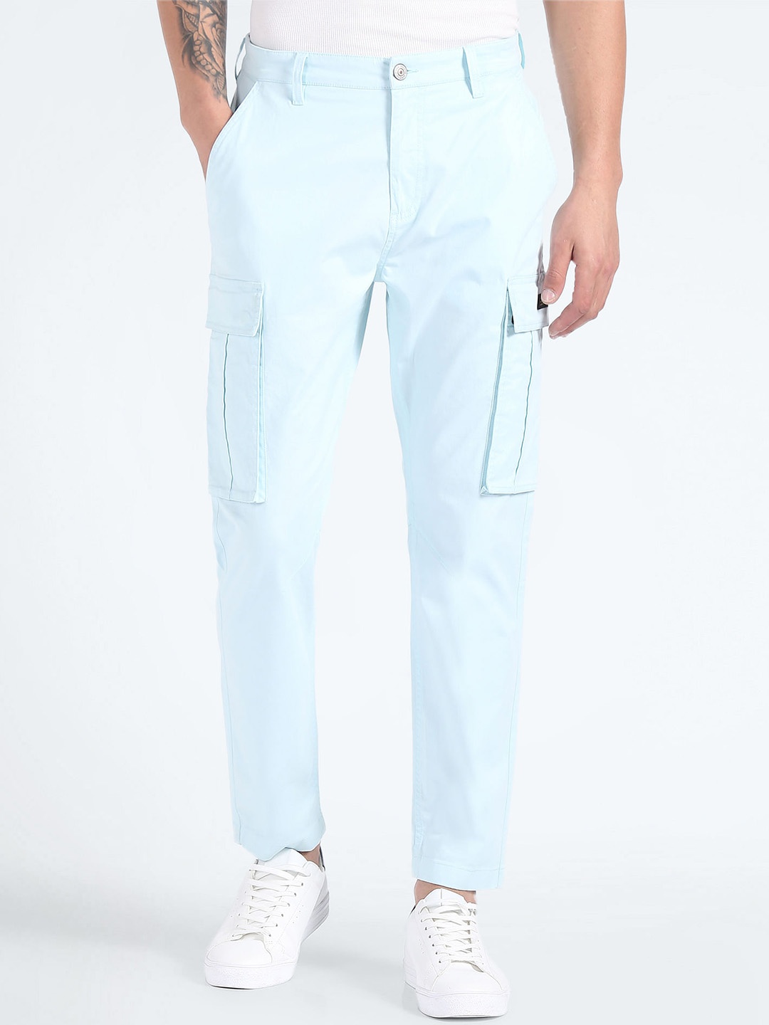

Flying Machine Men Mid-Rise Cargos, Blue