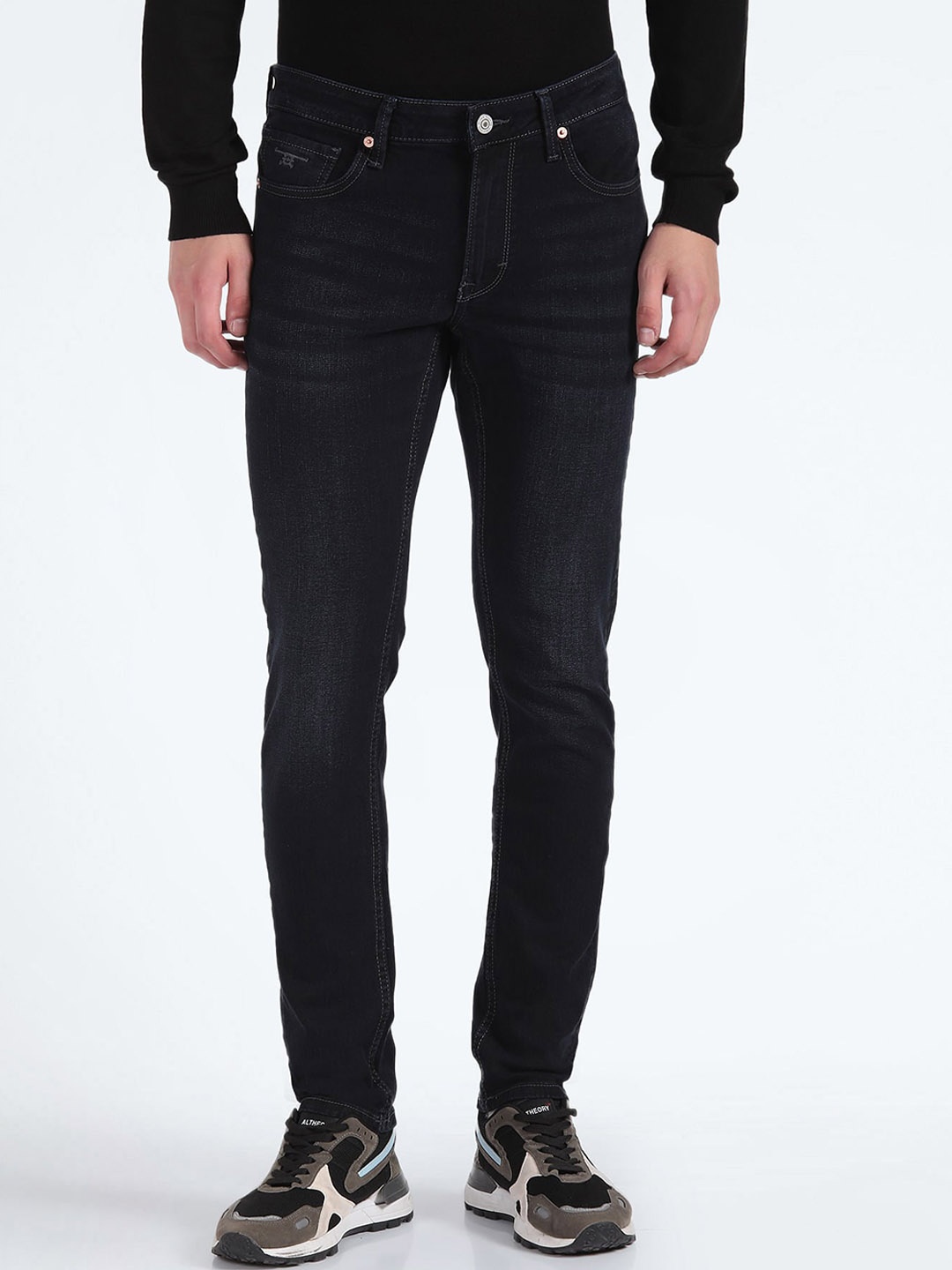 

Flying Machine Men Slim Fit Mid-Rise Clean Look Stretchable Jeans, Blue