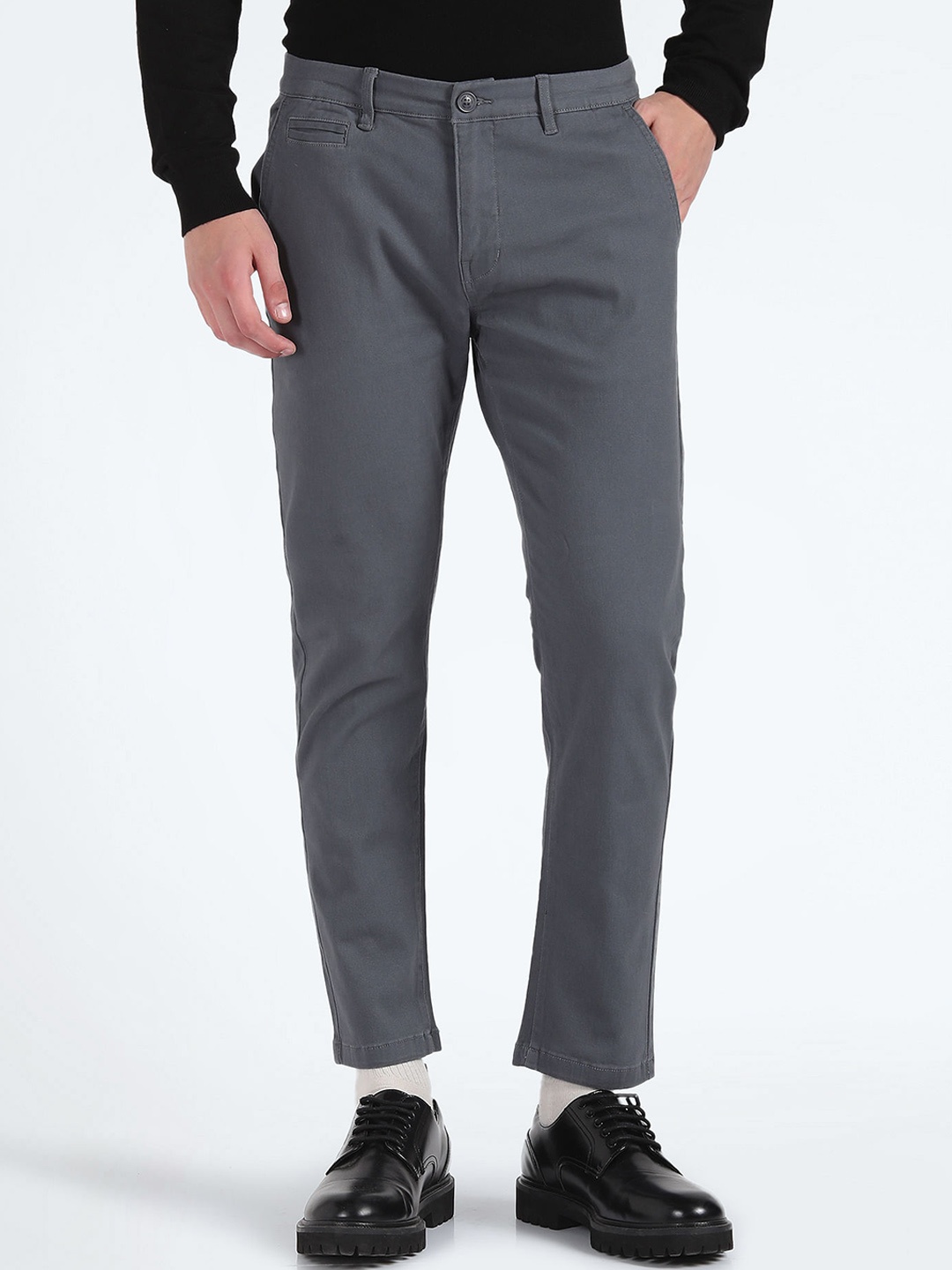 

Flying Machine Men Tapered Fit Trousers, Grey