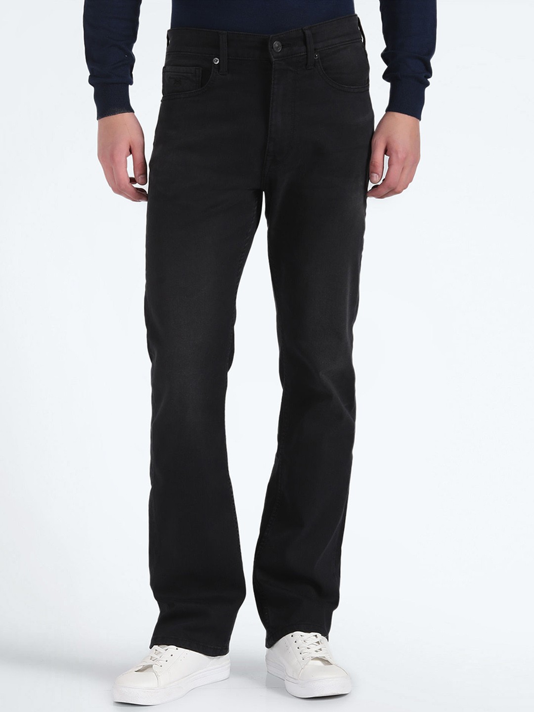 

Flying Machine Men Mid-Rise Bootcut Cotton Stretchable Jeans, Black