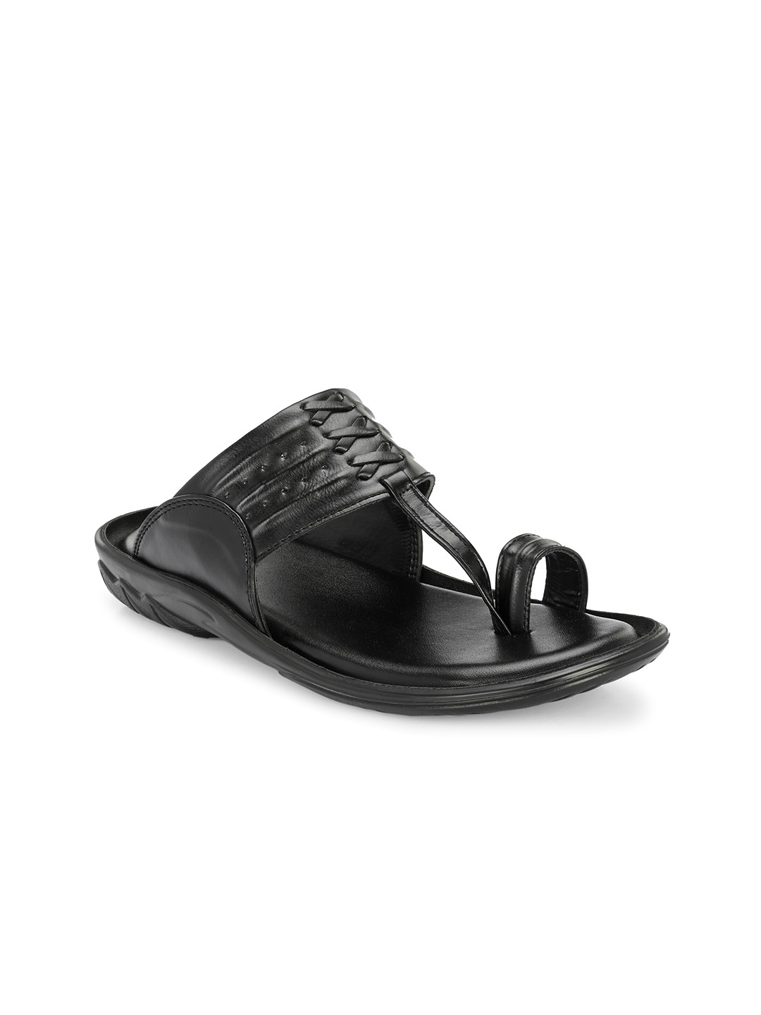 

IVRAH Men Black Comfort Sandals