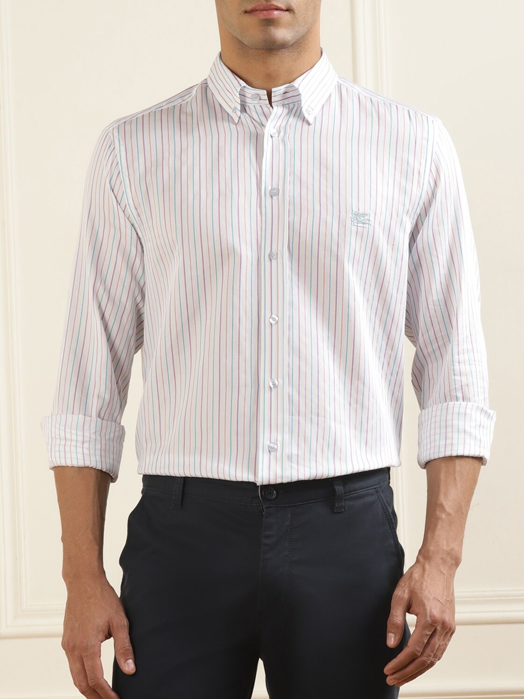 

ETRO Men White Slim Fit Opaque Formal Shirt