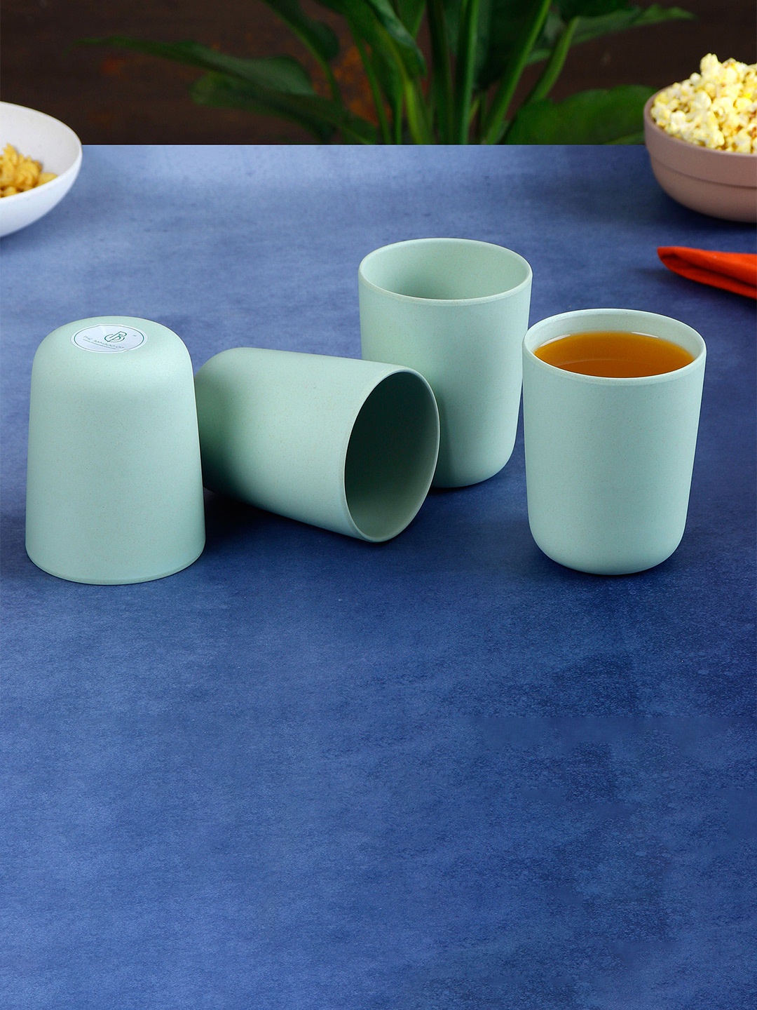 

THE BAMBOO CO 4 Pieces Solid Bamboo Tumblers, Green