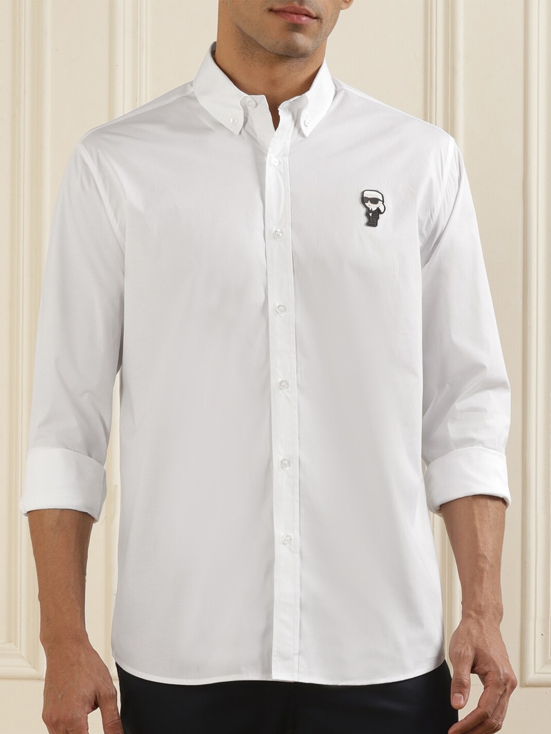 

Karl Lagerfeld Men White Slim Fit Opaque Formal Shirt