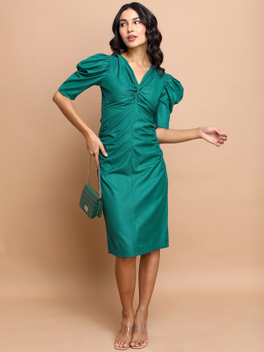 

Tokyo Talkies Teal Sheath Dress