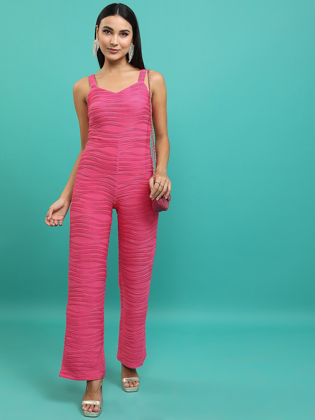 

Tokyo Talkies Pink Shoulder Straps Basic Jumpsuit