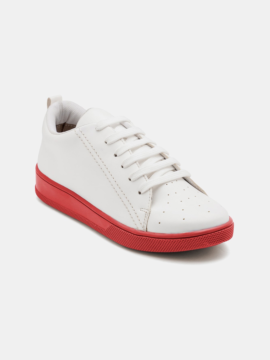 

R&B Women Perforated Contrast Sole Sneakers, White