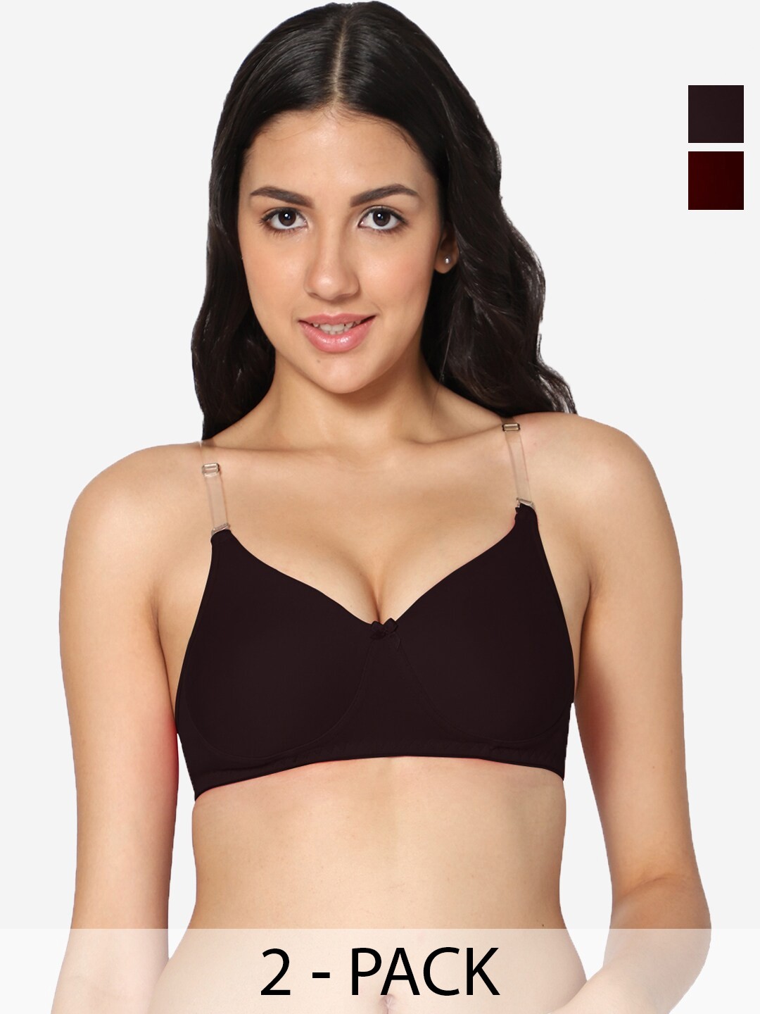 

In Care Pack Of 2 Full Coverage Heavily Padded Cotton Push-Up Bra With All Day Comfort, Black