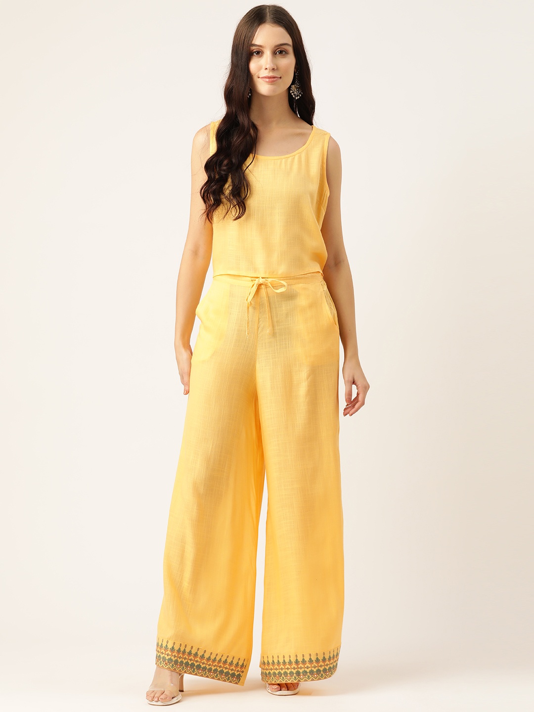 

Rue Collection Pure Cotton Ethnic Co-Ords, Yellow