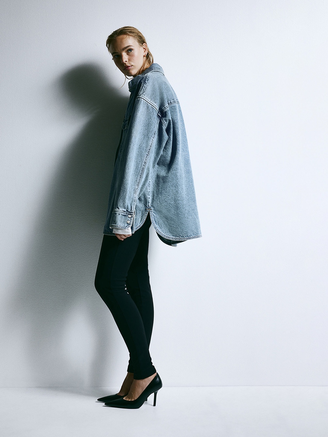 

H&M Oversized Denim Shirt, Blue