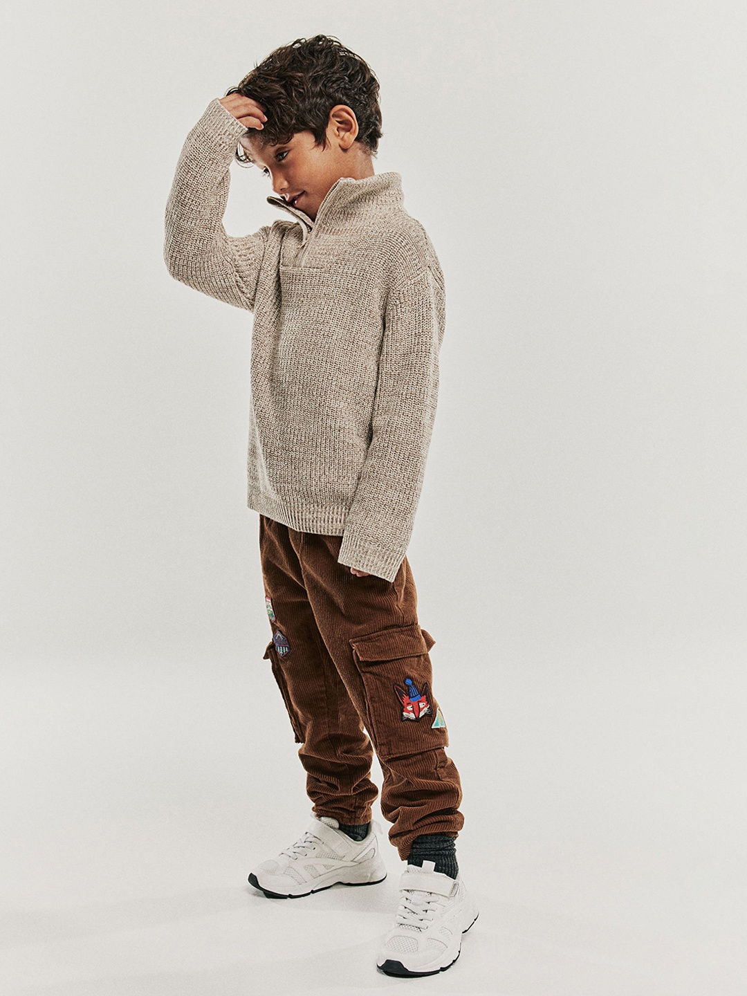 

H&M Boys Zip-Top Jumper, Beige