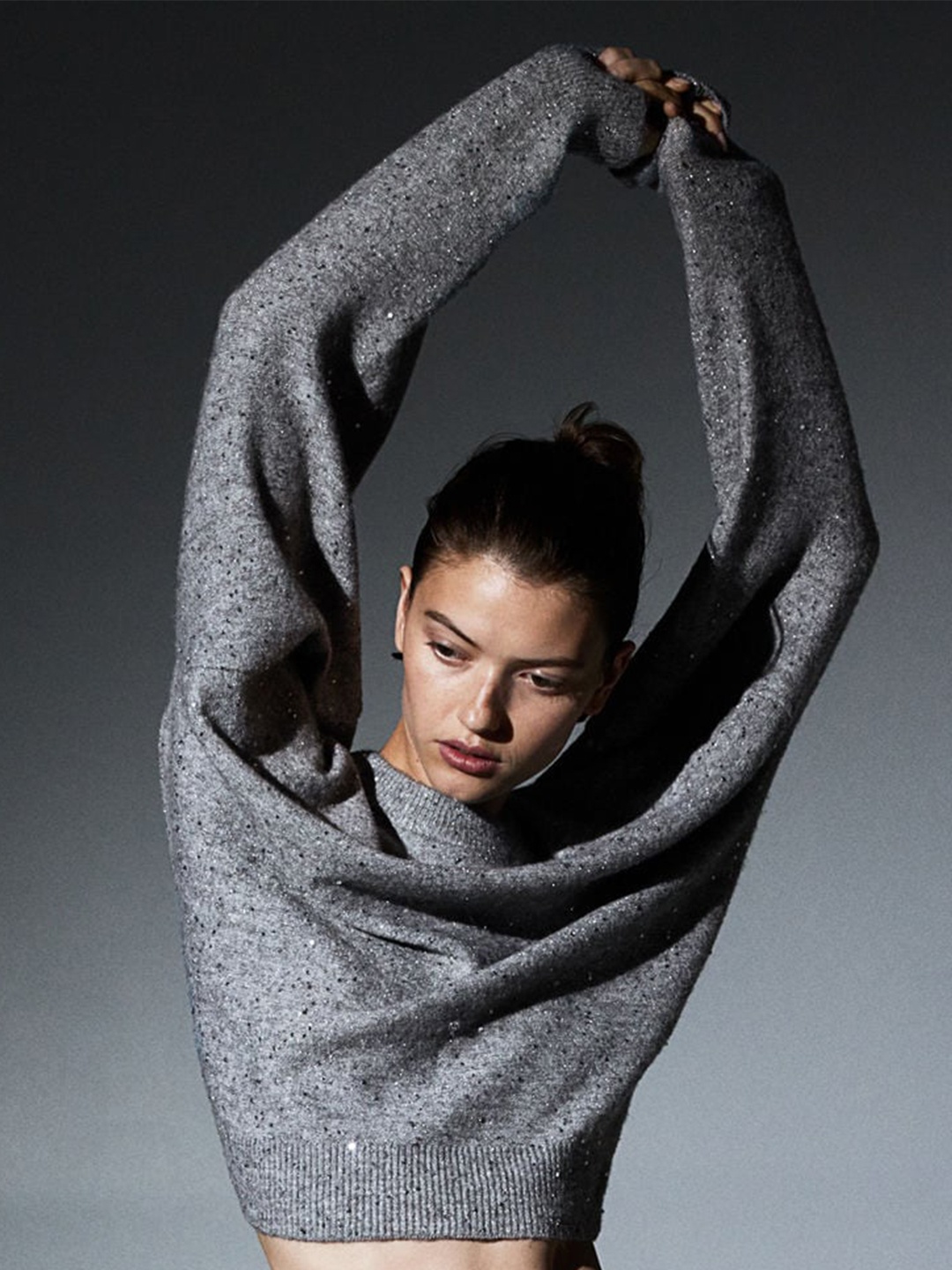 

H&M Beaded Jumper, Grey