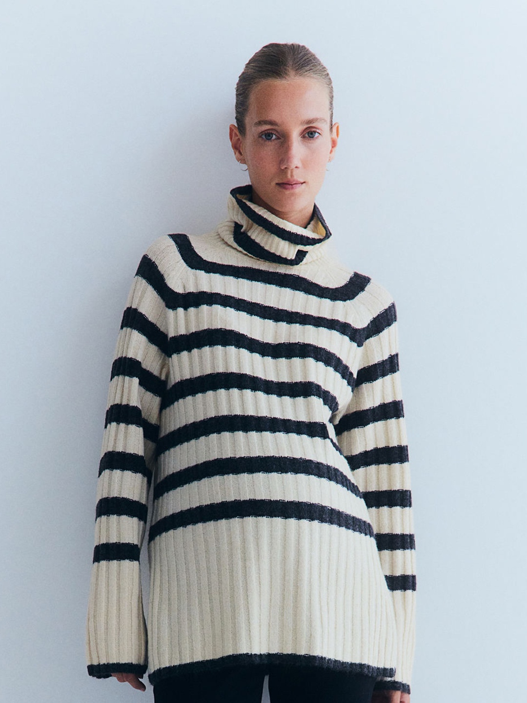 

H&M Mama Polo-Neck Jumper, White