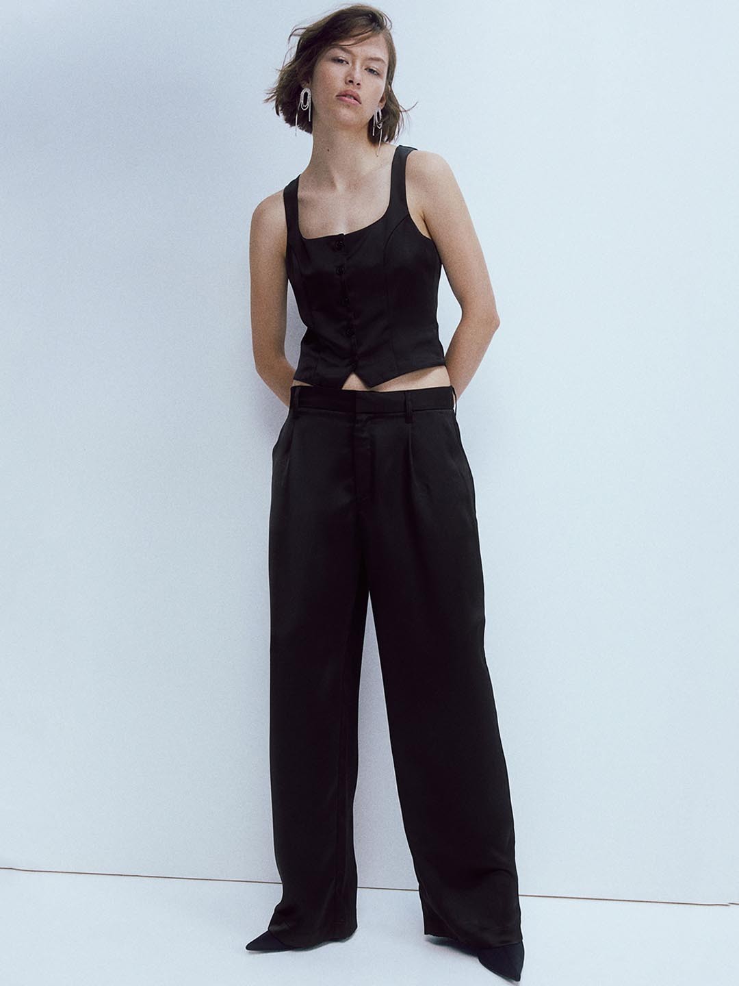

H&M Women Tailored Trousers, Black