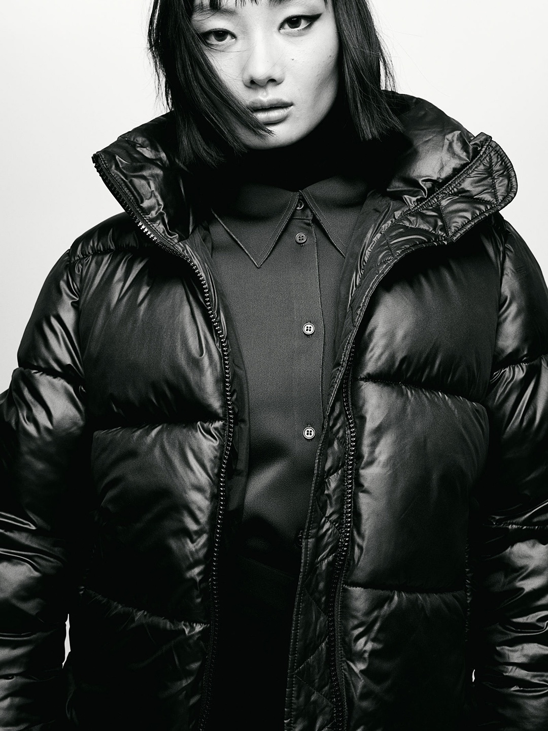 

H&M Hooded Puffer Jacket, Black