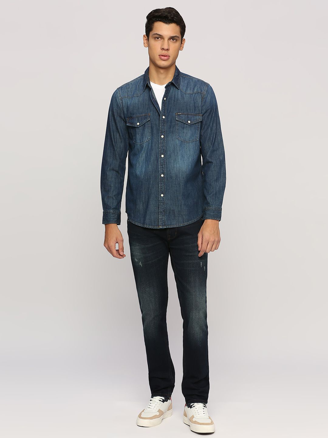 

Pepe Jeans Pure Cotton Opaque Casual Shirt, Blue