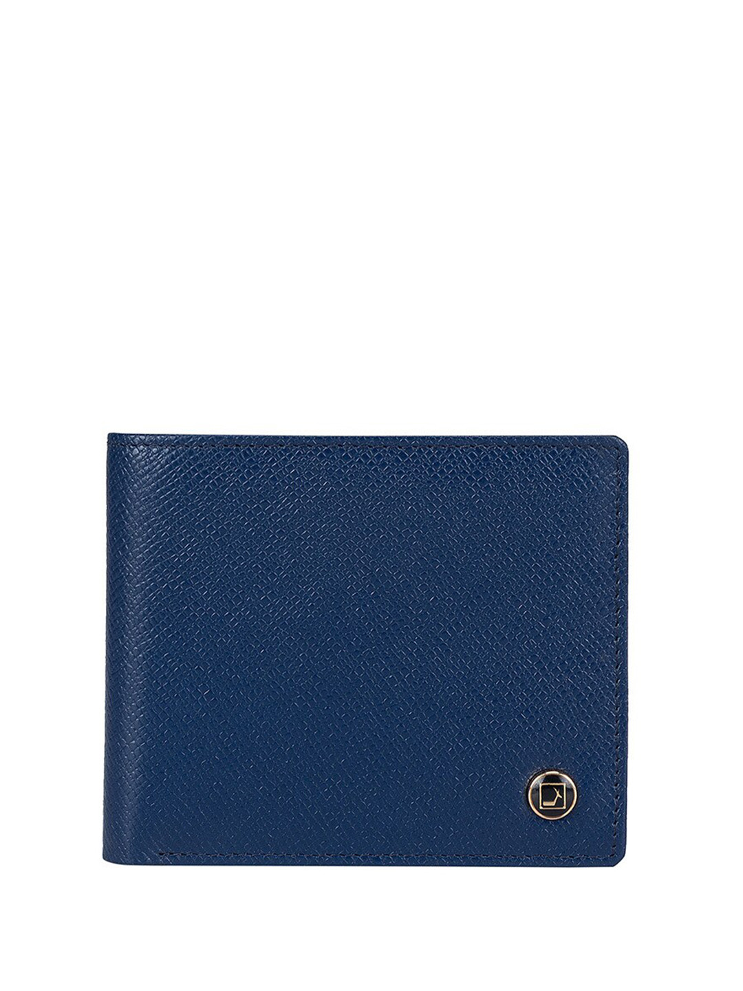 

Da Milano Men Textured Leather Two Fold Wallet, Blue